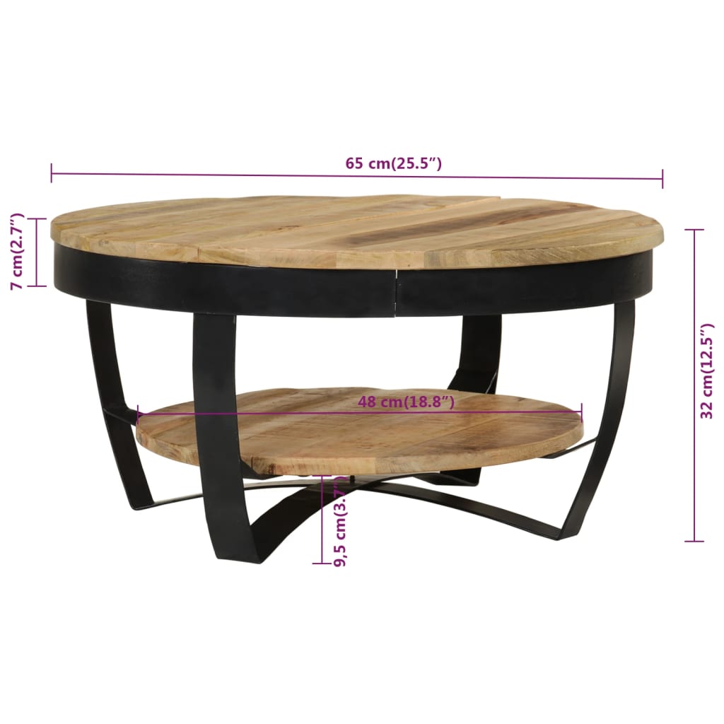 Table basse 60x40 cm bois massif recyclé