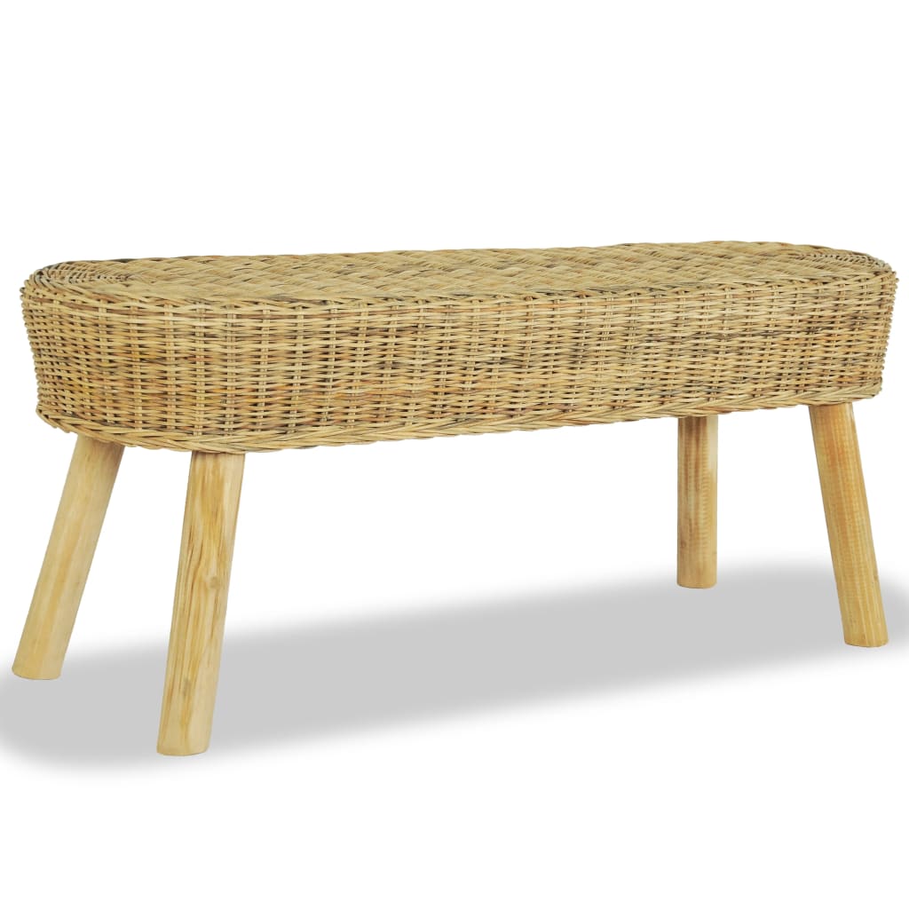 Halbankje 110x35x45 cm natuurlijk rattan