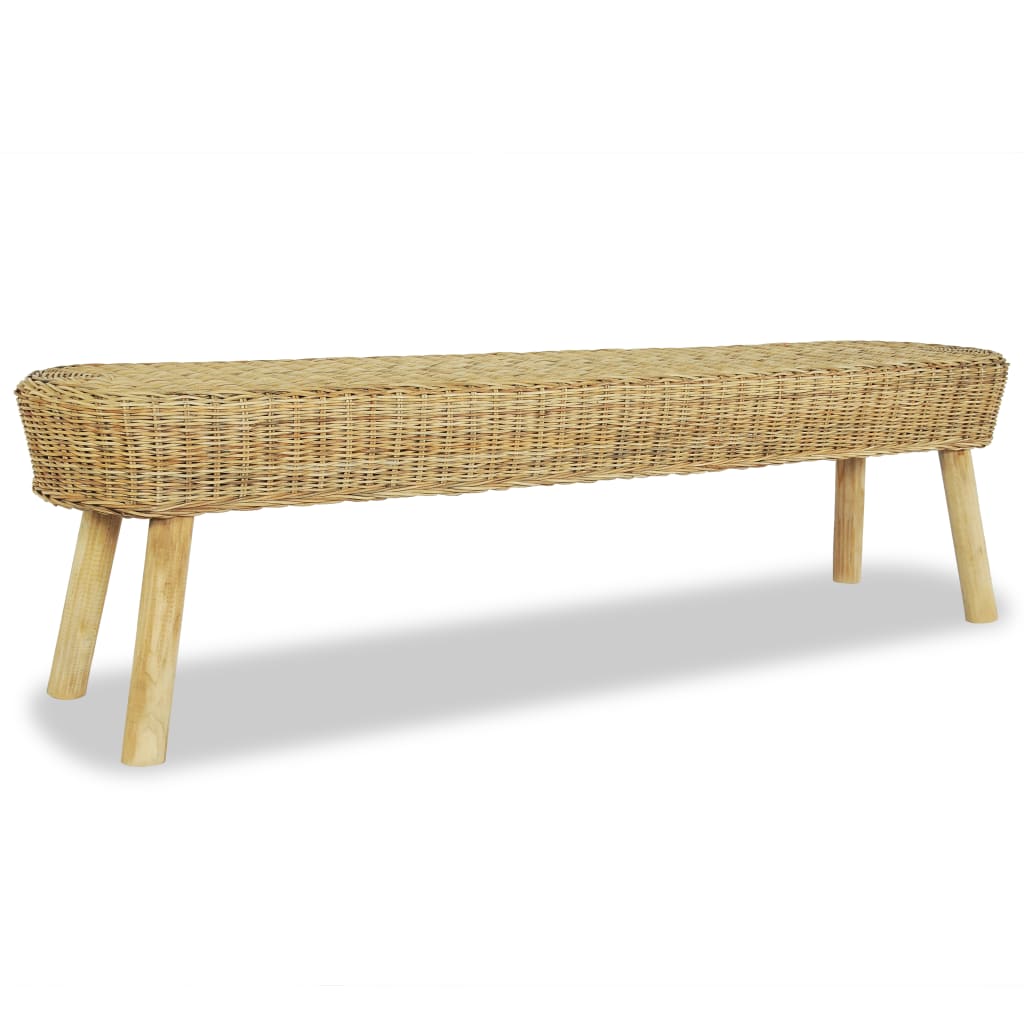 Halbankje 110x35x45 cm natuurlijk rattan