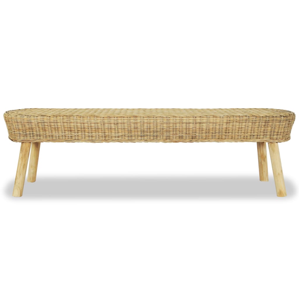 Halbankje 110x35x45 cm natuurlijk rattan