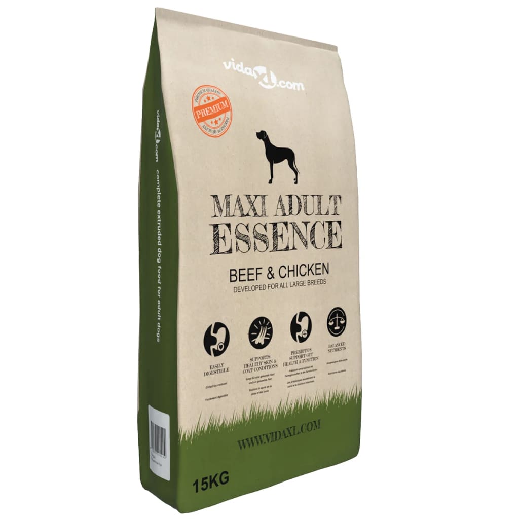 Nourriture premium pour chiens Maxi Adult Essence Bœuf &amp; Poulet 30 kg 2 pcs