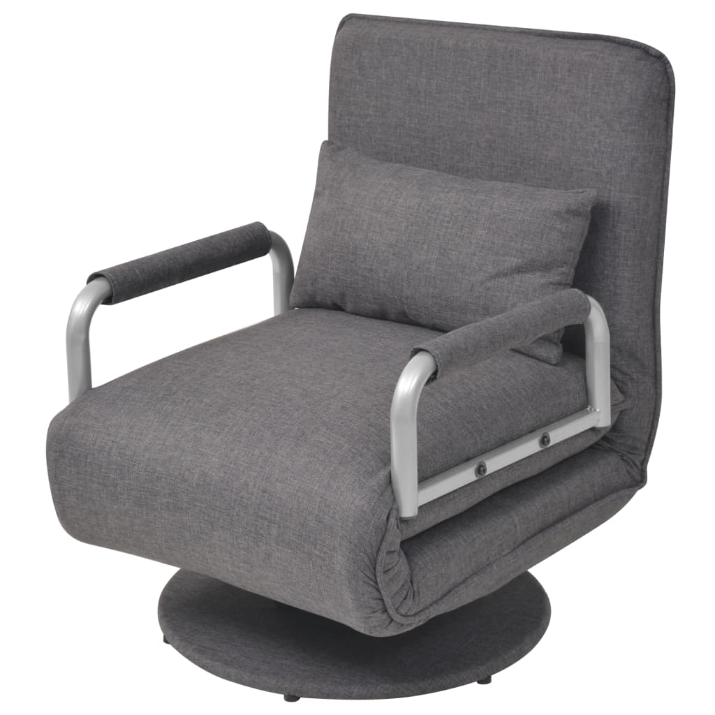 Fauteuil pivotant et canapé lit 60x75x80 cm gris clair