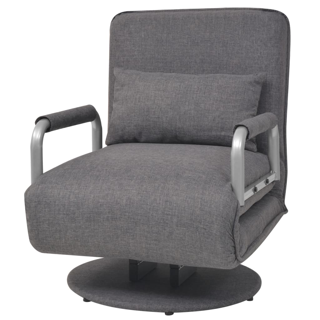 Fauteuil pivotant et canapé lit 60x75x80 cm gris clair