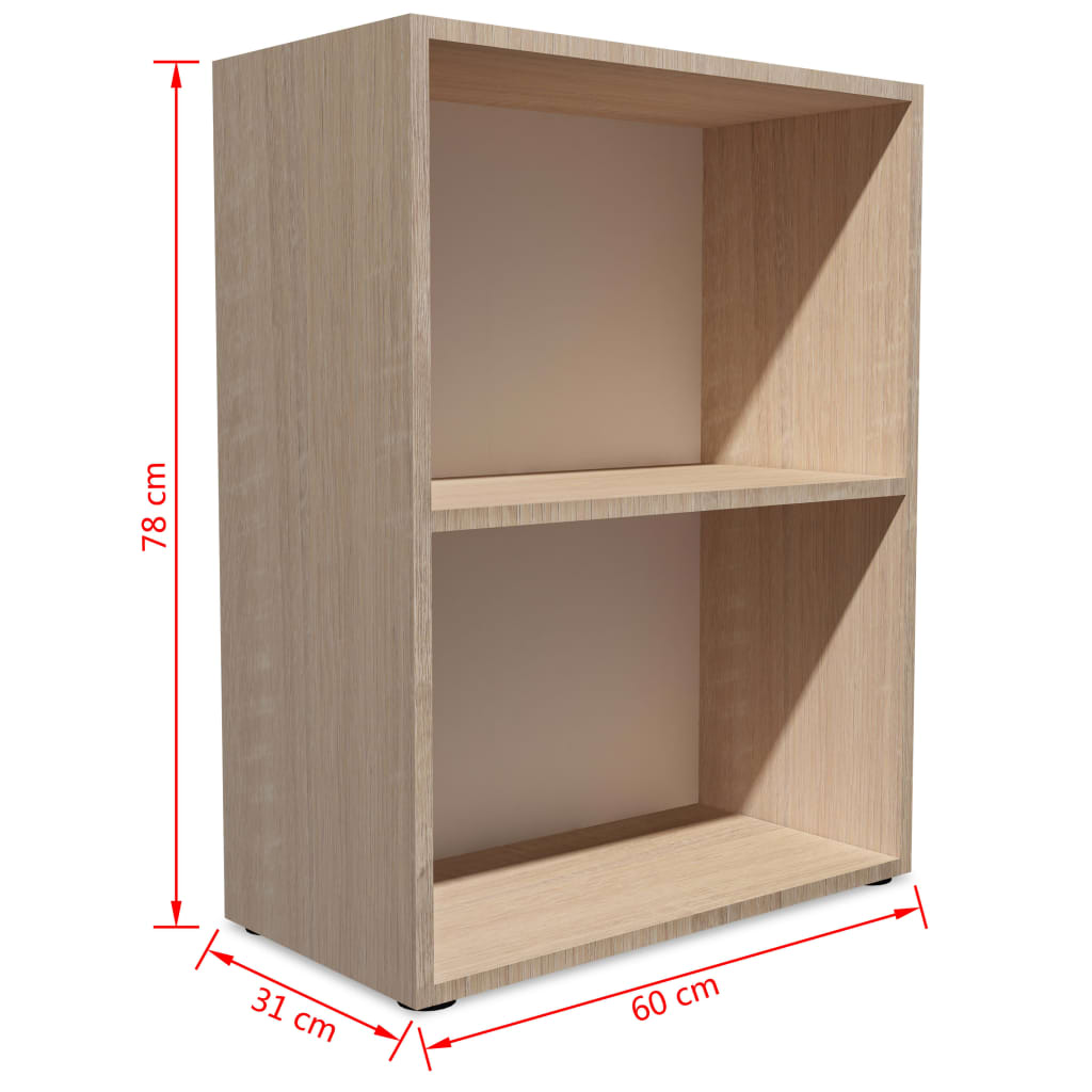 Boekenkast 60x31x78 cm bewerkt hout grijs eikenkleurig