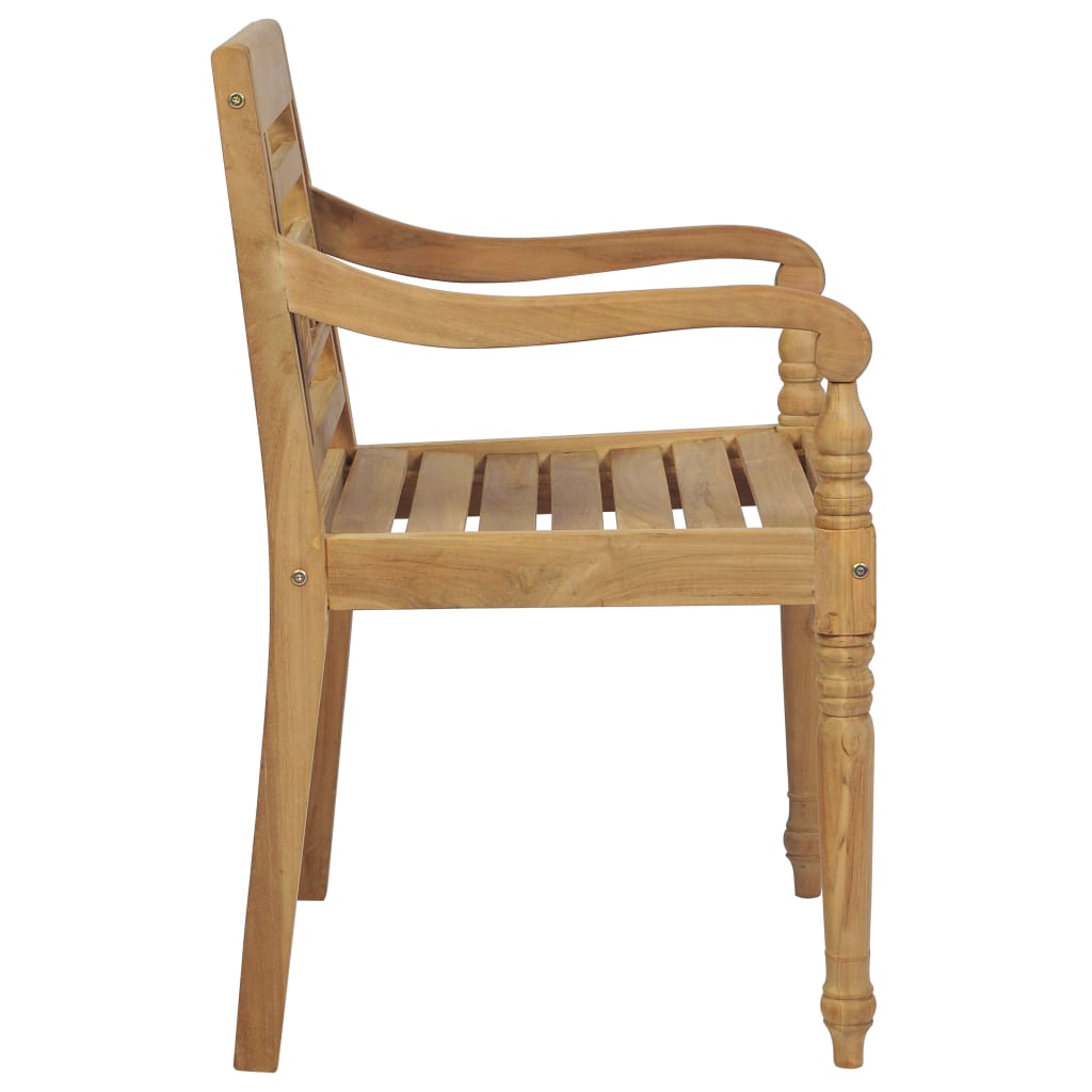 Chaises Batavia 8 pcs avec coussins en teck massif