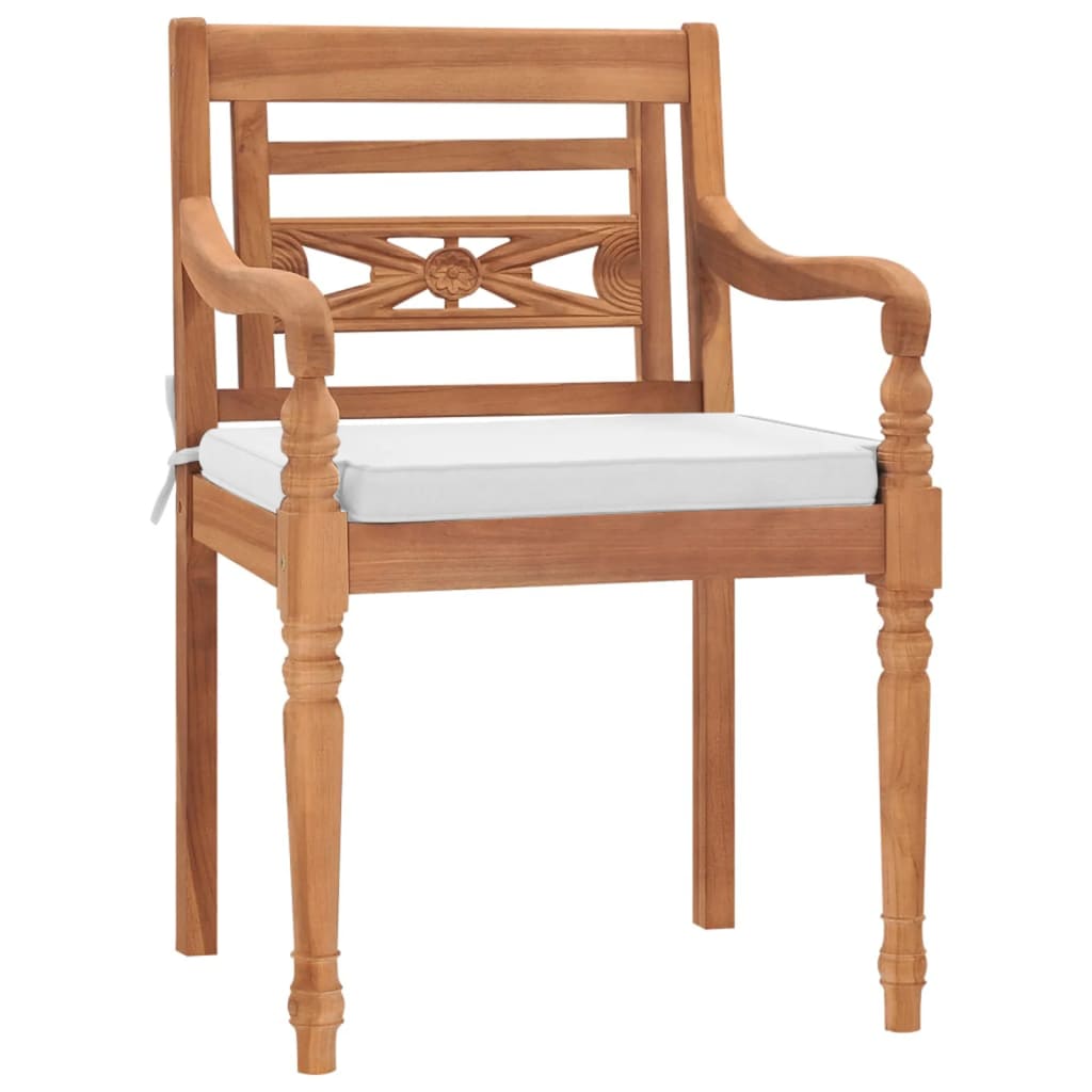 Chaises Batavia 8 pcs avec coussins en teck massif