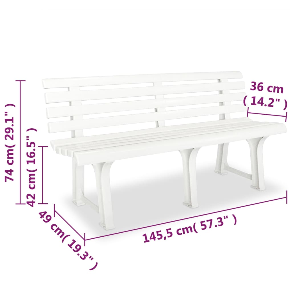 vidaXl Tuinbank 145,5 cm kunststof