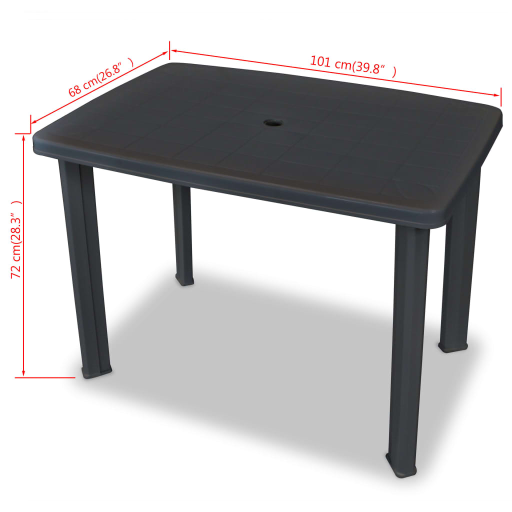 Tuintafel 126x76x72 cm kunststof