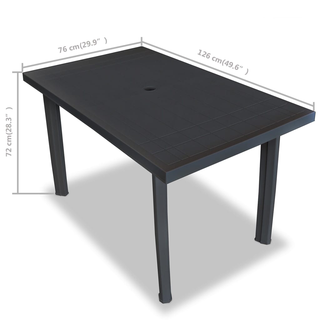 Tuintafel 126x76x72 cm kunststof