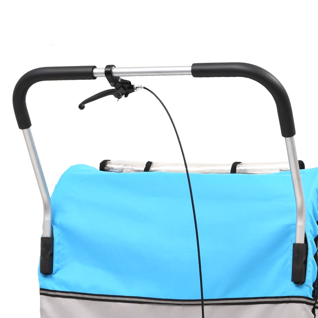 Fietstrailer kinderwagen 2-in-1 blauw