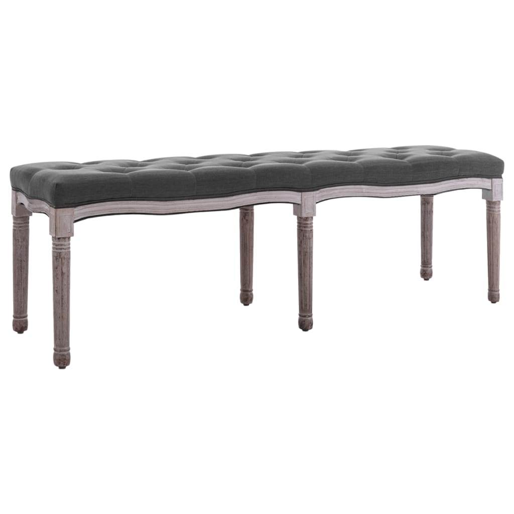 Banc 150x40x48 cm lin bois massif gris foncé