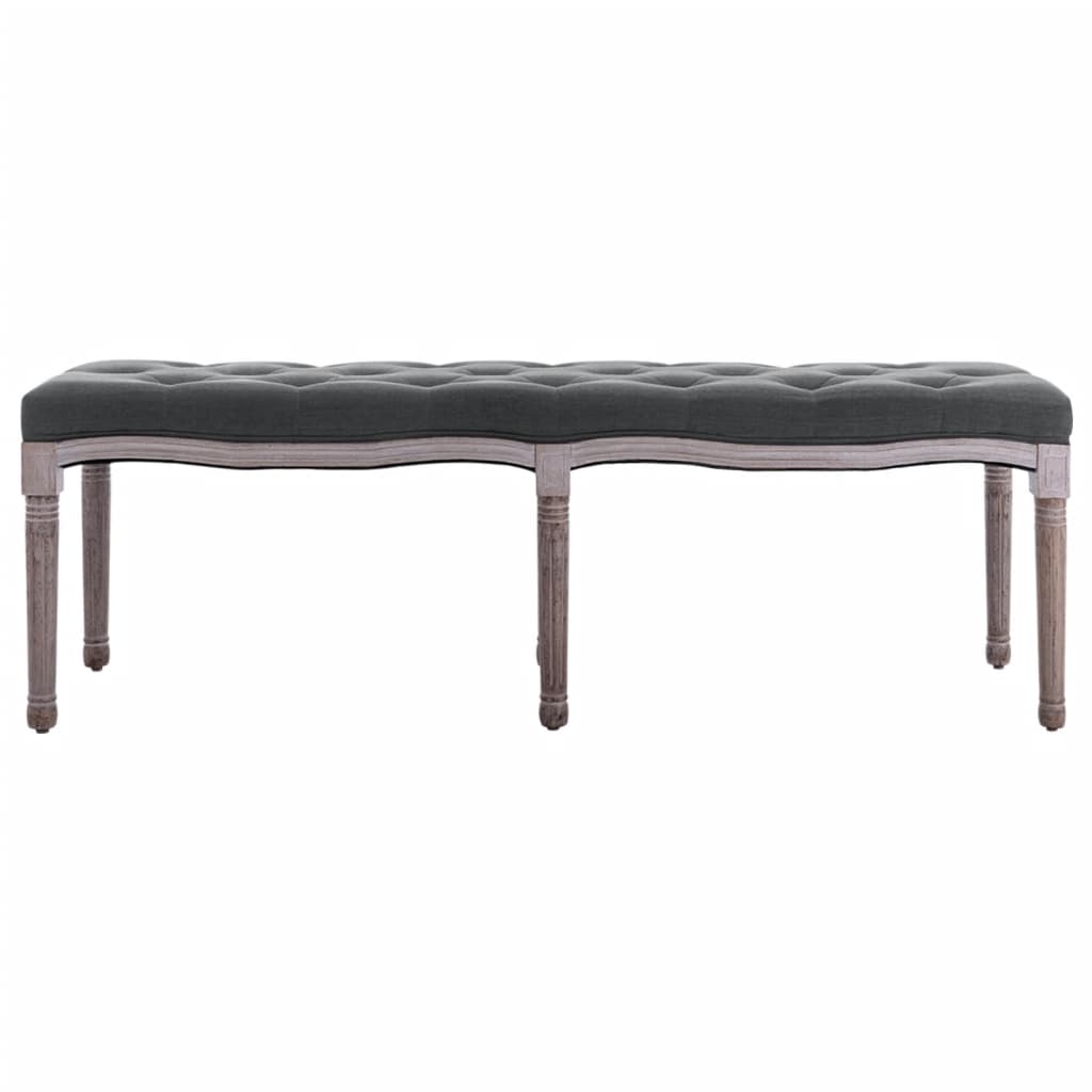 Banc 150x40x48 cm lin bois massif gris foncé