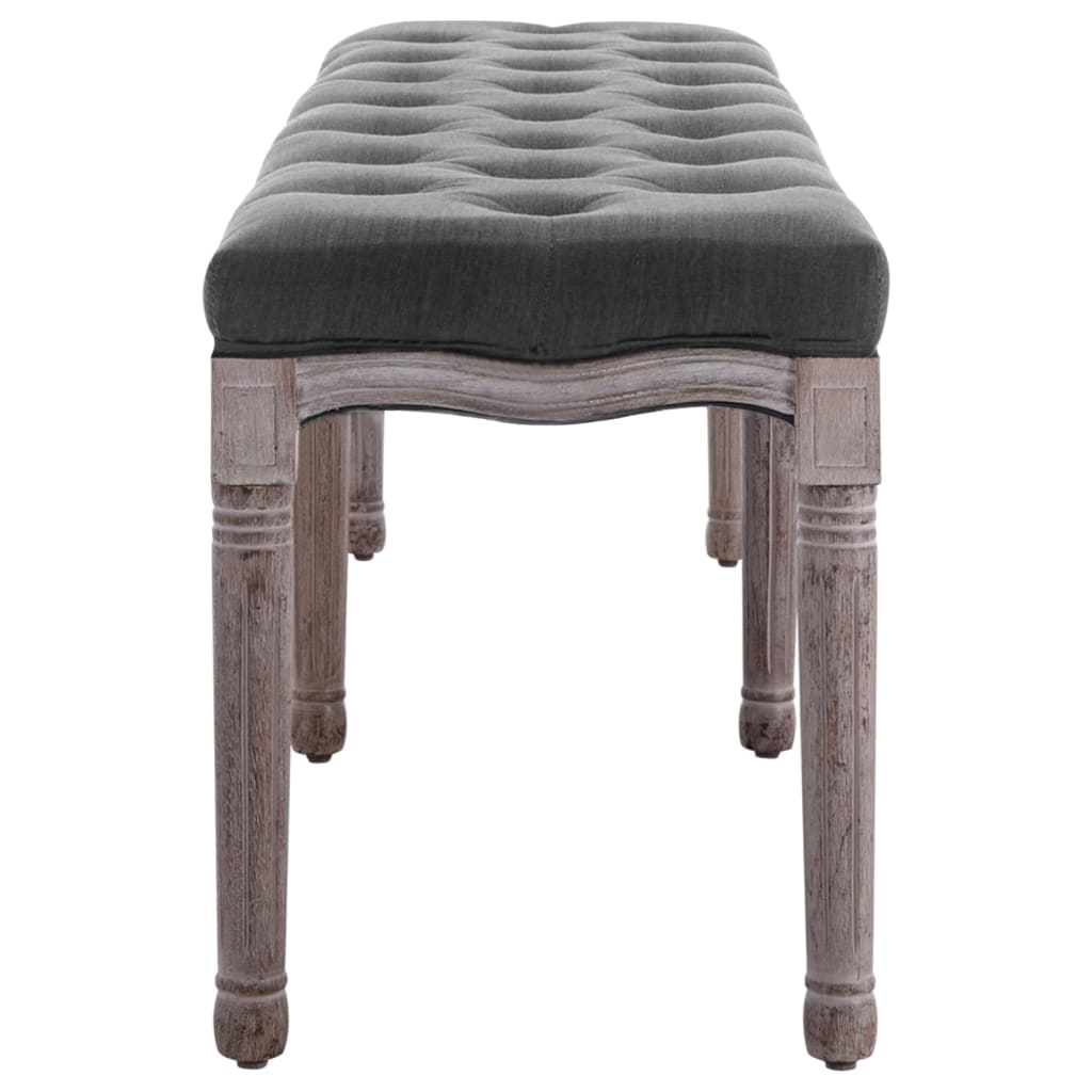 Banc 150x40x48 cm lin bois massif gris foncé