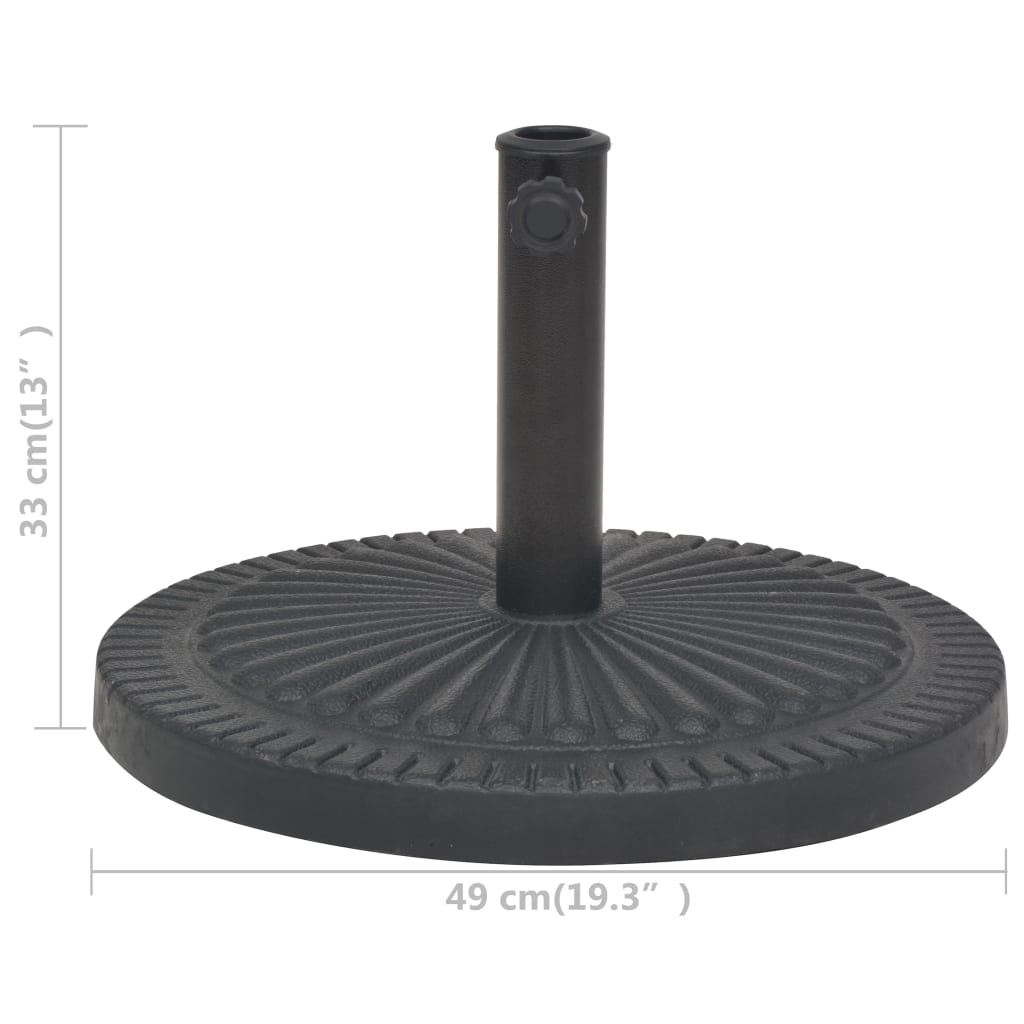 Parasolvoet rond 29 kg hars zwart