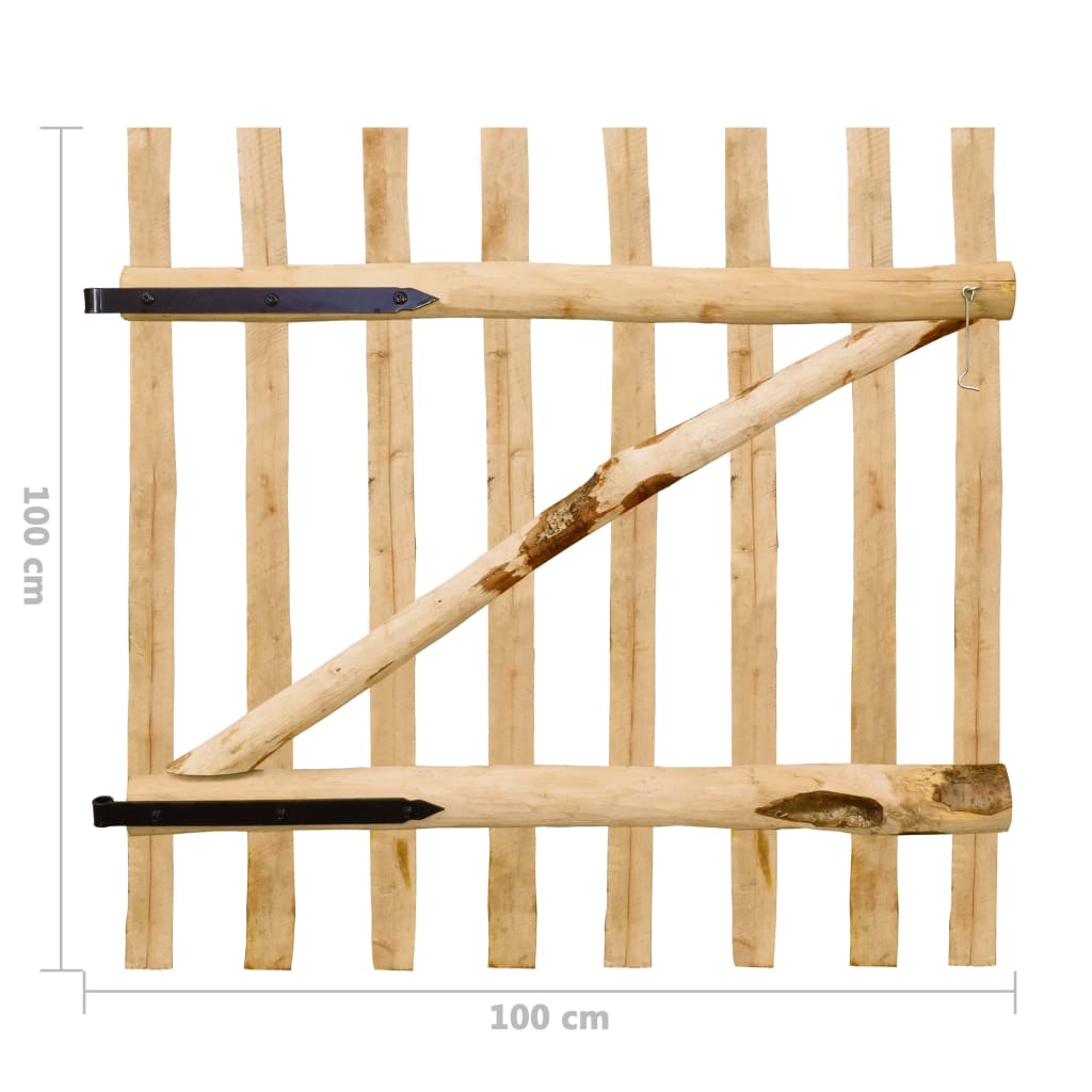 Portail simple 100x120 cm bois de noisetier