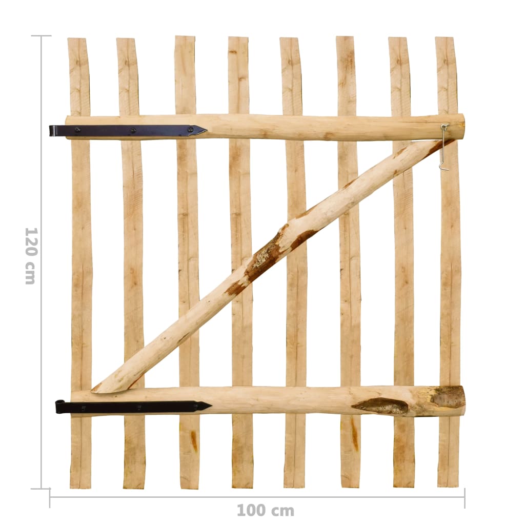 Portail simple 100x120 cm bois de noisetier