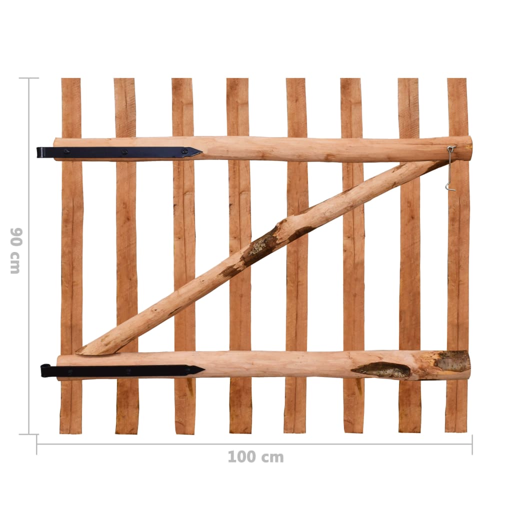 Portail simple 100x90 cm bois de noisetier imprégné