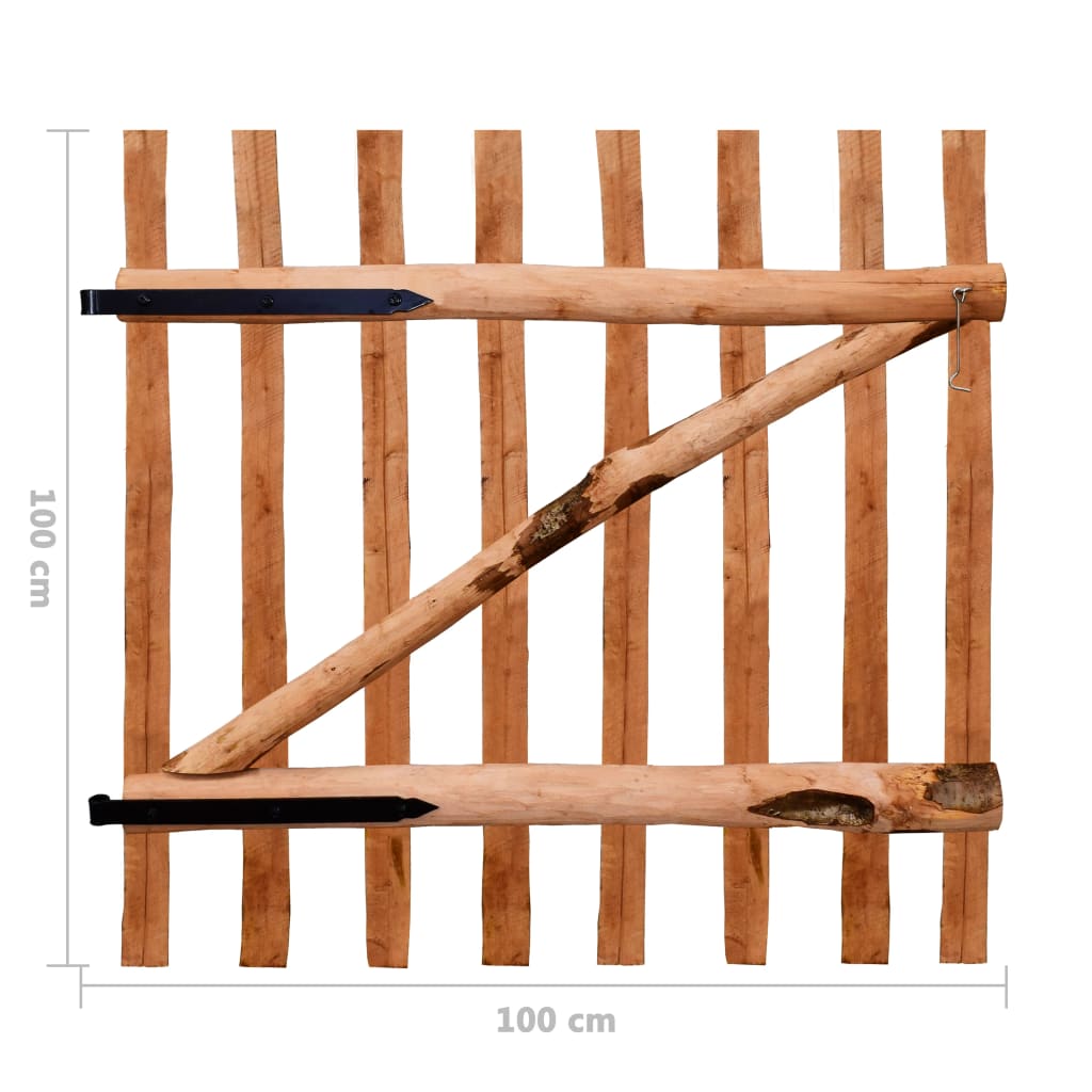 Portail simple 100x90 cm bois de noisetier imprégné