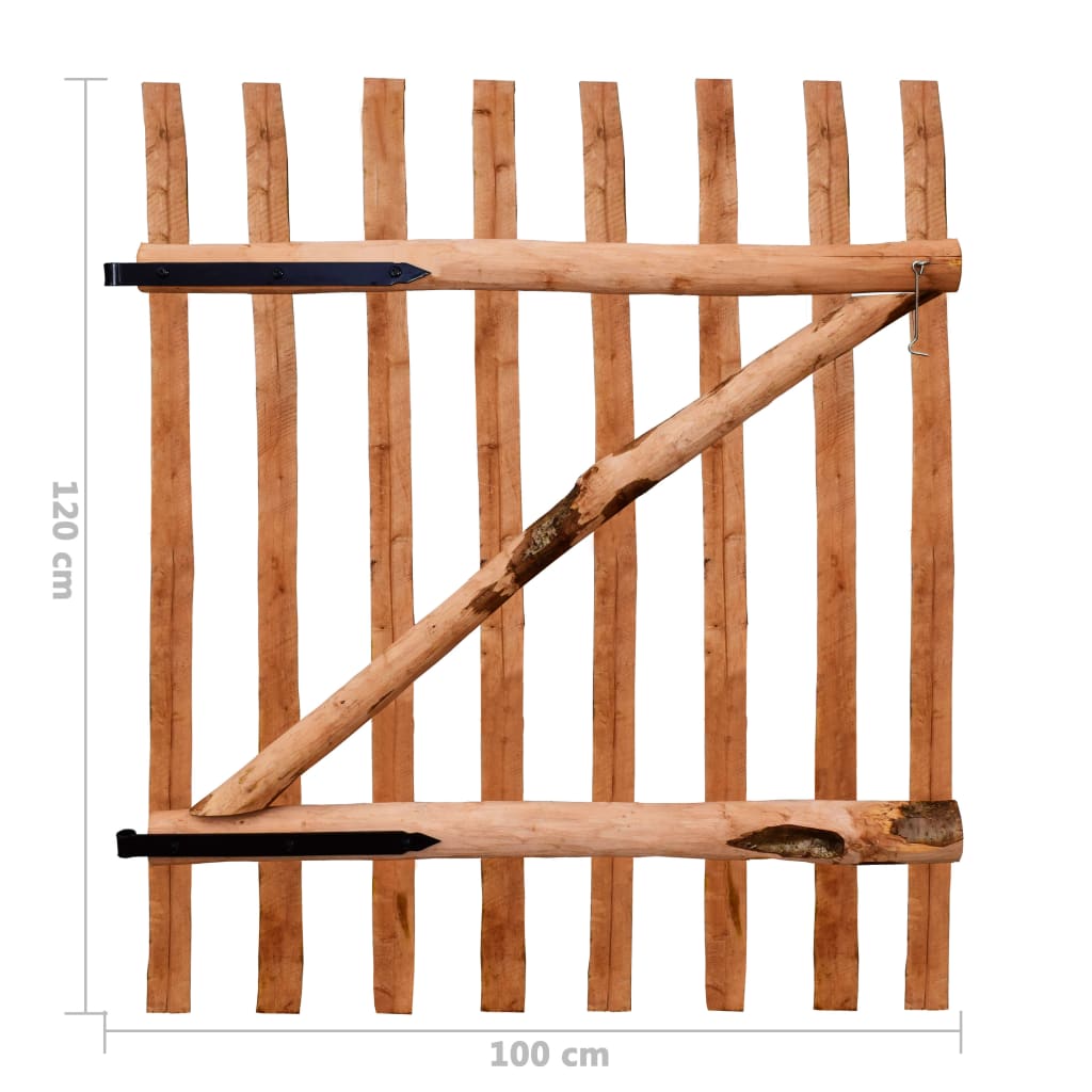 Portail simple 100x90 cm bois de noisetier imprégné