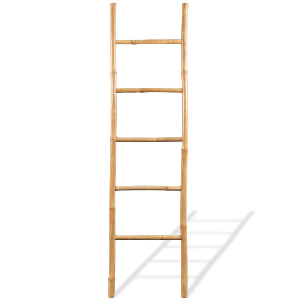 Handdoekenladder met 6 sporten bamboe