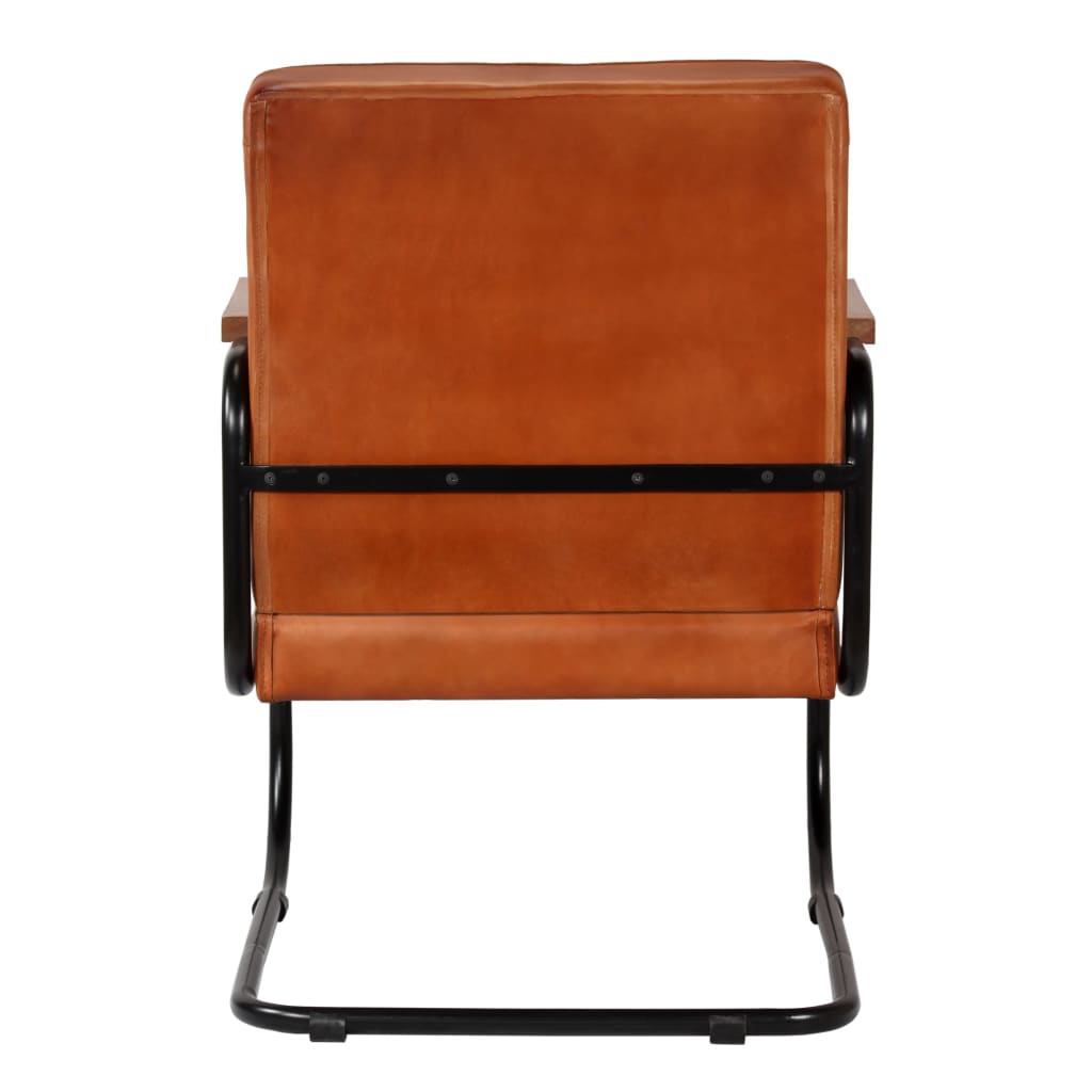 Fauteuil echt leer grijs