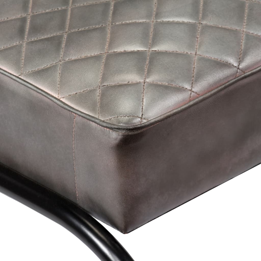 Fauteuil cuir véritable gris