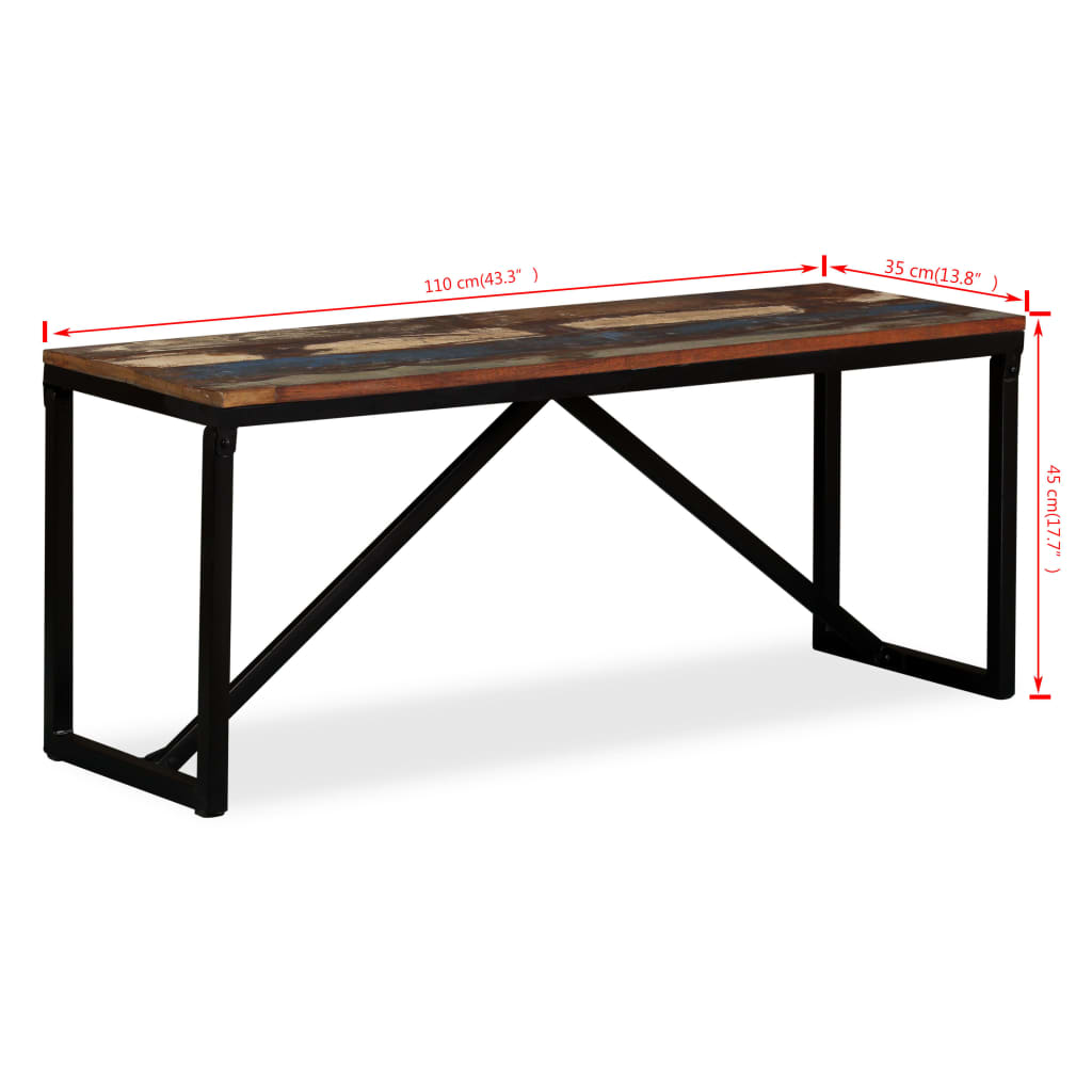 Bankje 110x35x45 cm massief mangohout