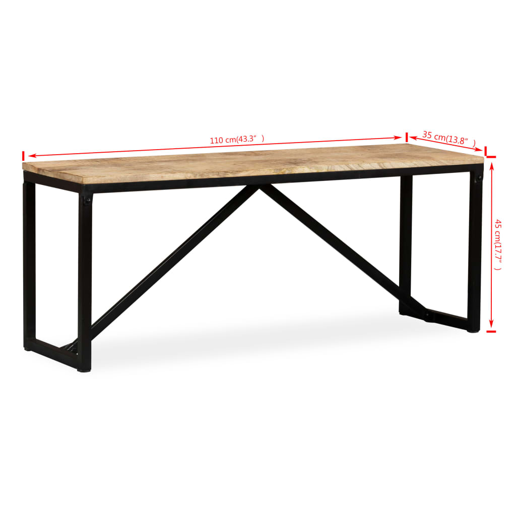 Banc 110x35x45 cm en manguier massif