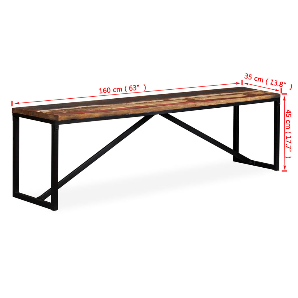 Banc 110x35x45 cm en manguier massif