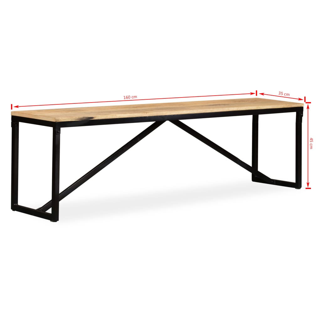 Banc 110x35x45 cm en manguier massif