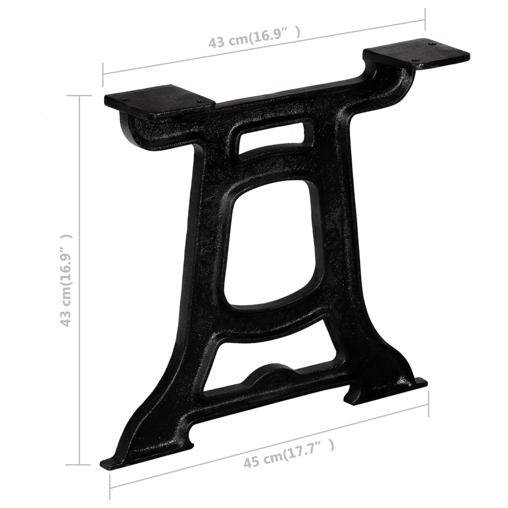 Bankpoten 2 st O-frame gietijzer