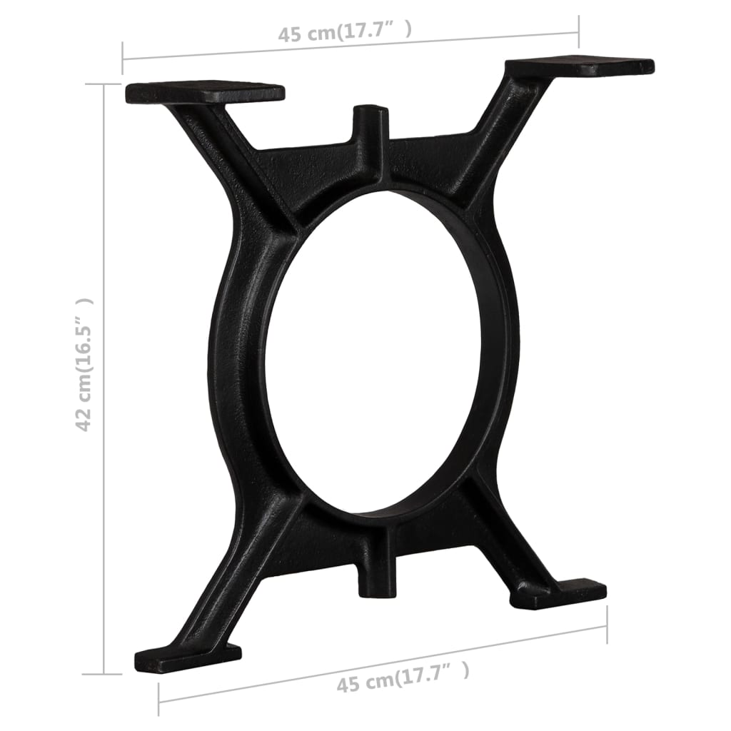 Pieds de table basse 2 pcs O-frame en fonte