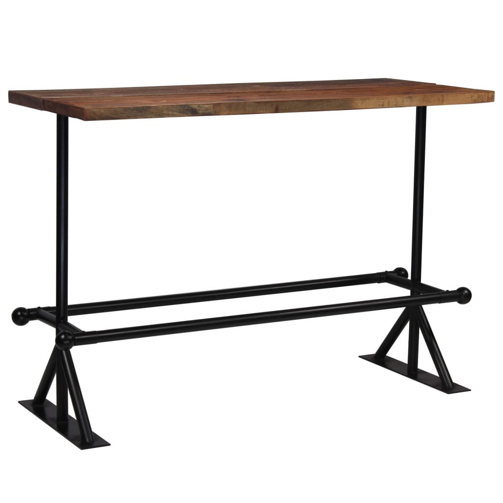 Table de bar 150x70x107 cm bois massif recyclé marron foncé