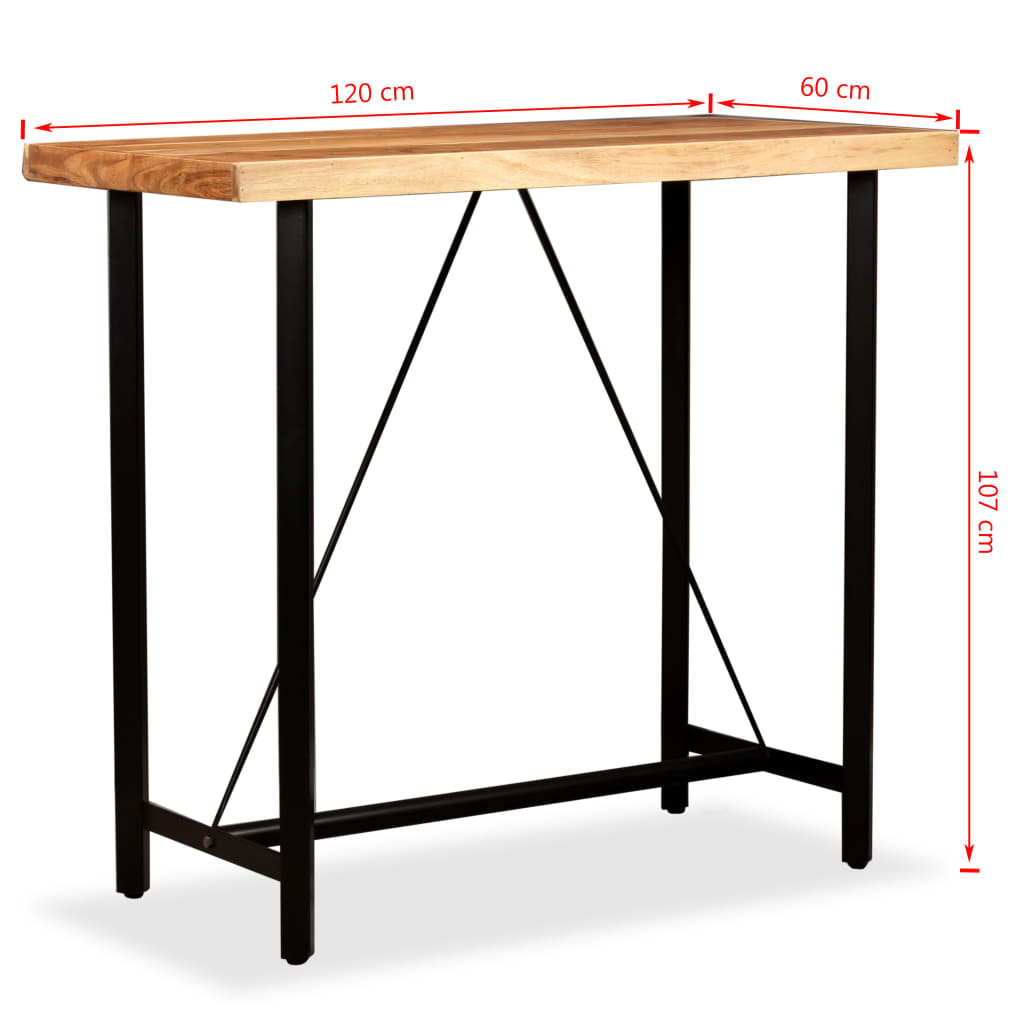 Table de bar 150x70x107 cm bois d'acacia massif