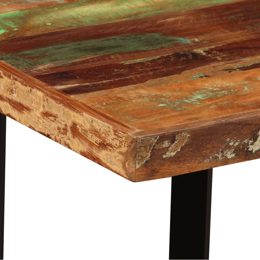 Table de bar 110x55x107 cm bois massif recyclé et fer