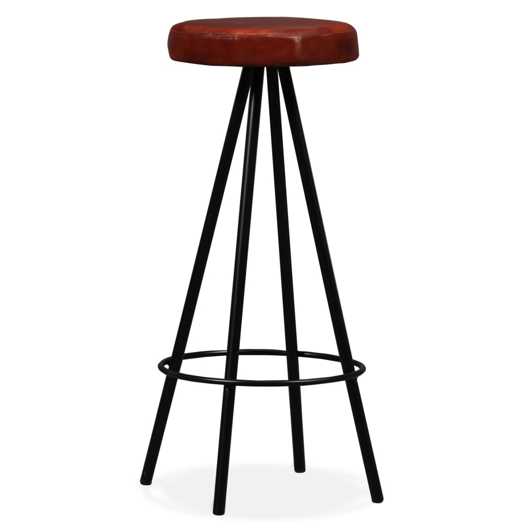 Tabourets de bar 2 pcs en cuir véritable