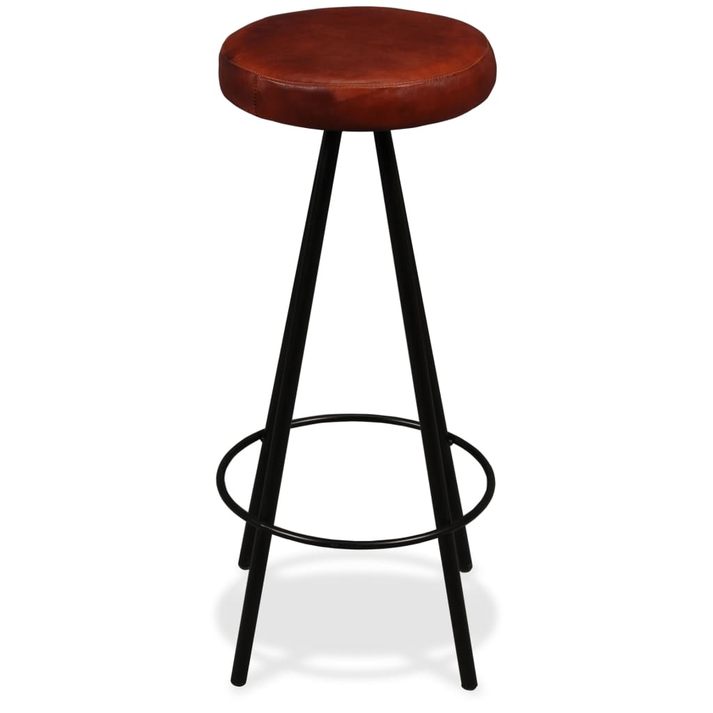 Tabourets de bar 2 pcs en cuir véritable