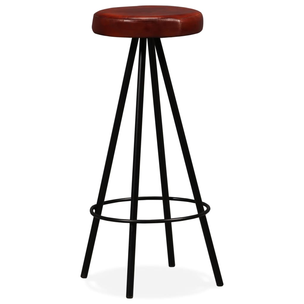 Tabourets de bar 2 pcs en cuir véritable