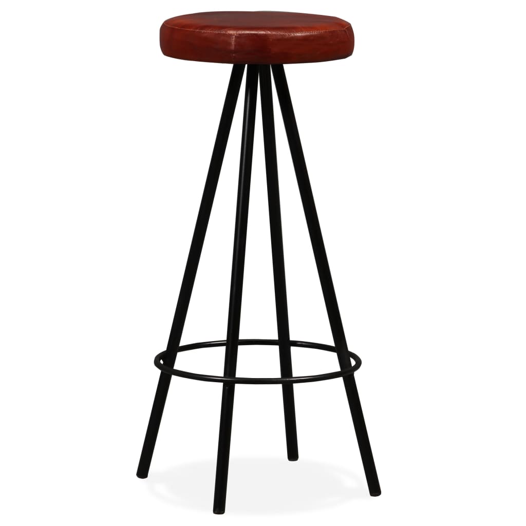 Tabourets de bar 2 pcs en cuir véritable