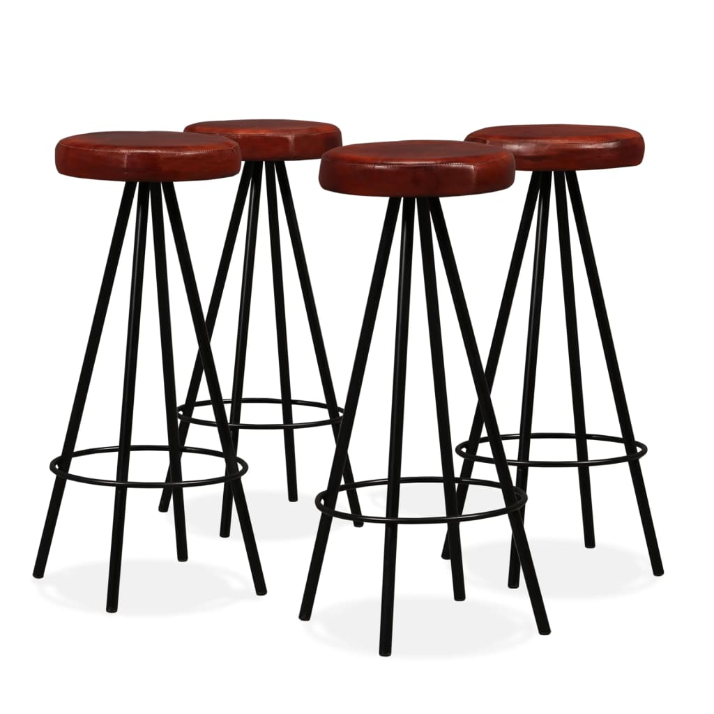 Tabourets de bar 2 pcs en cuir véritable