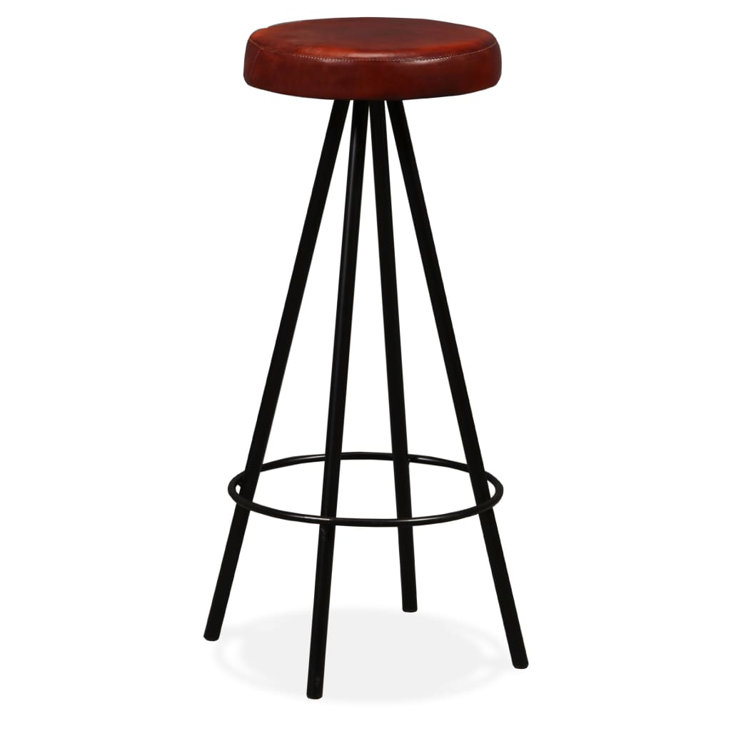 Tabourets de bar 2 pcs en cuir véritable