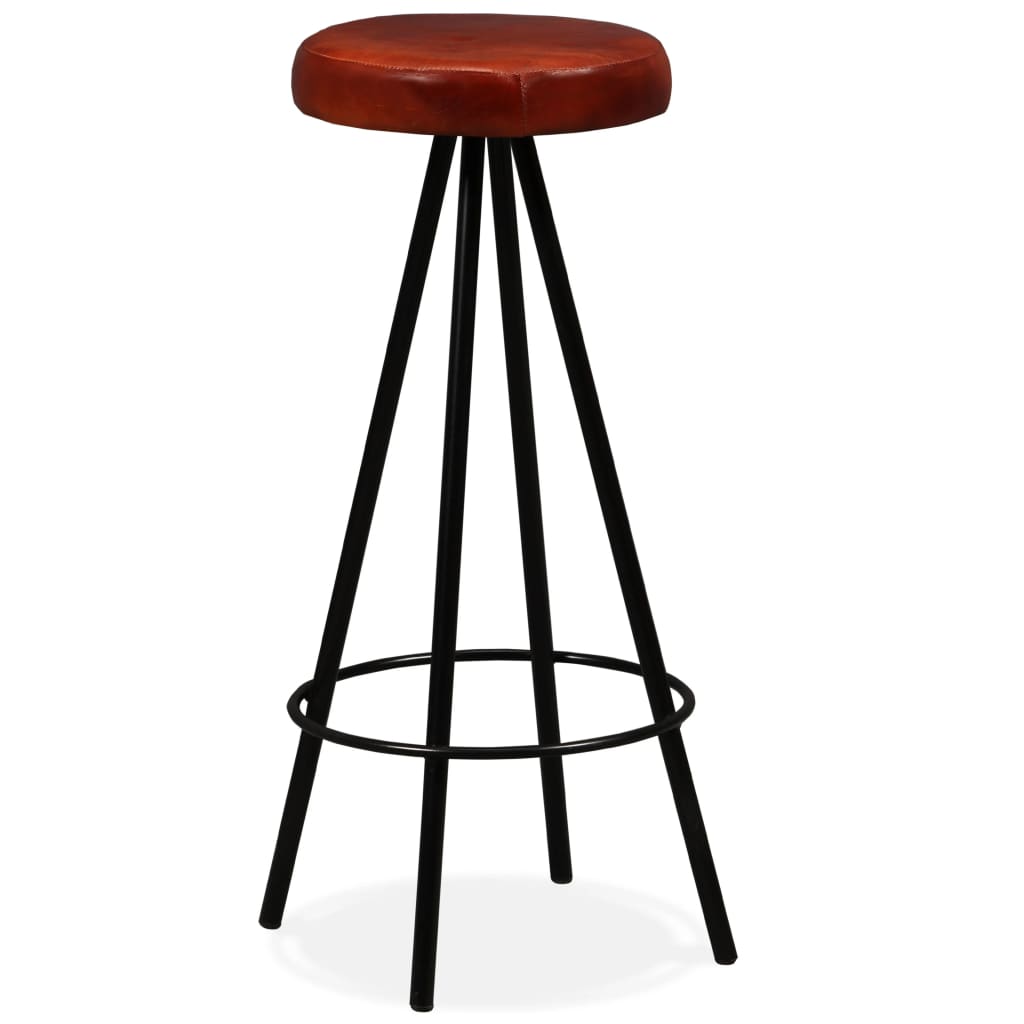 Tabourets de bar 2 pcs en cuir véritable