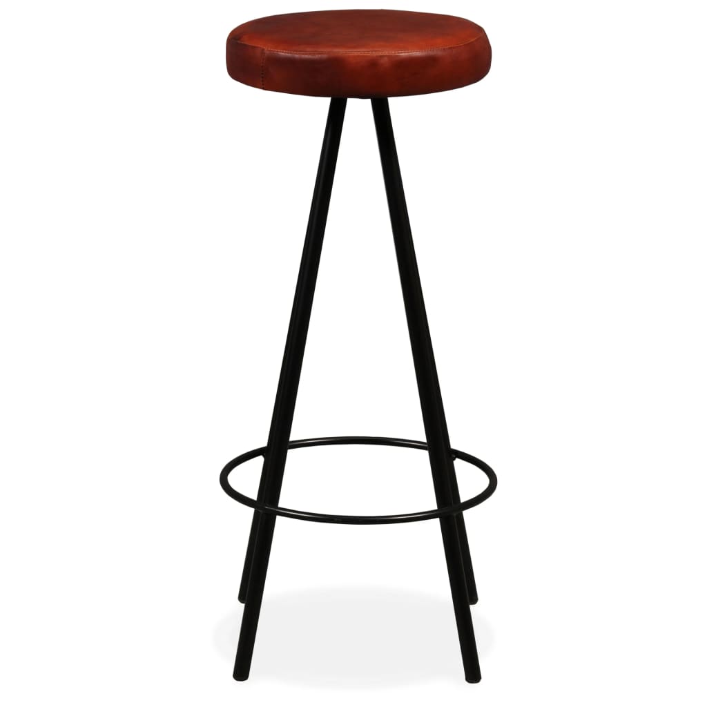 Tabourets de bar 2 pcs en cuir véritable