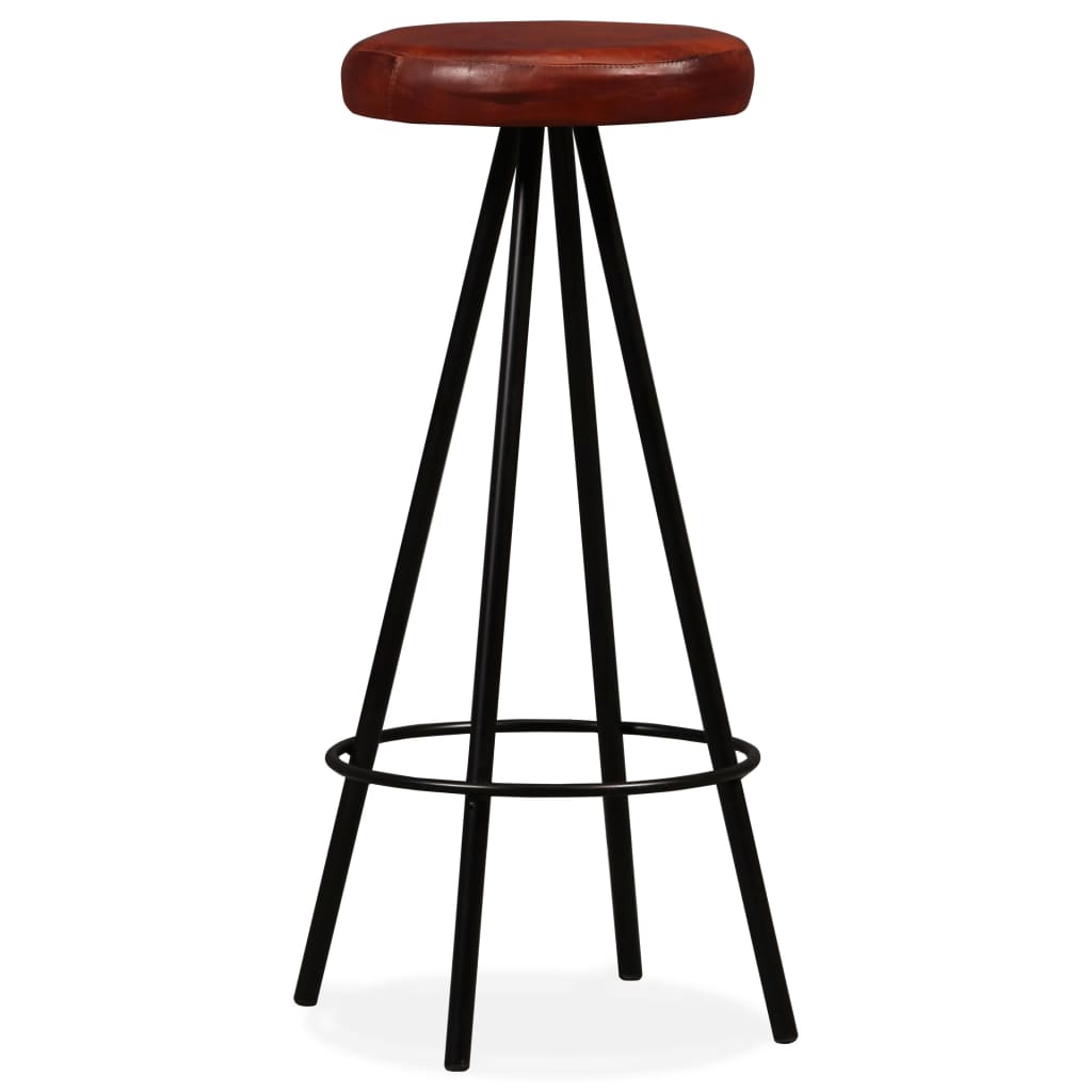 Tabourets de bar 2 pcs en cuir véritable