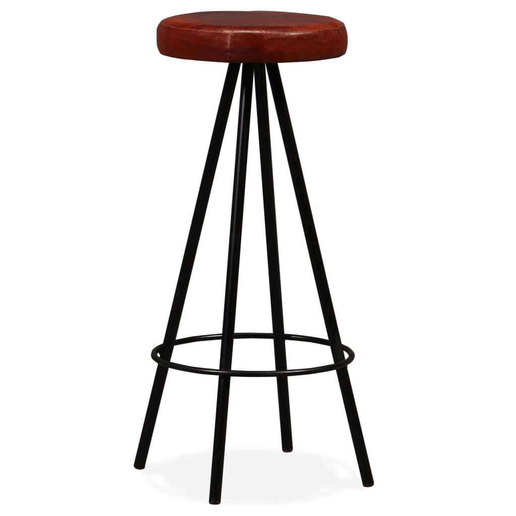 Tabourets de bar 2 pcs en cuir véritable