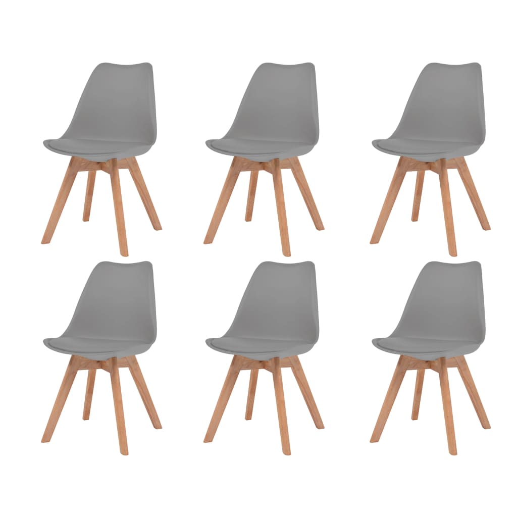 Chaises de salle à manger 6 pcs plastique gris