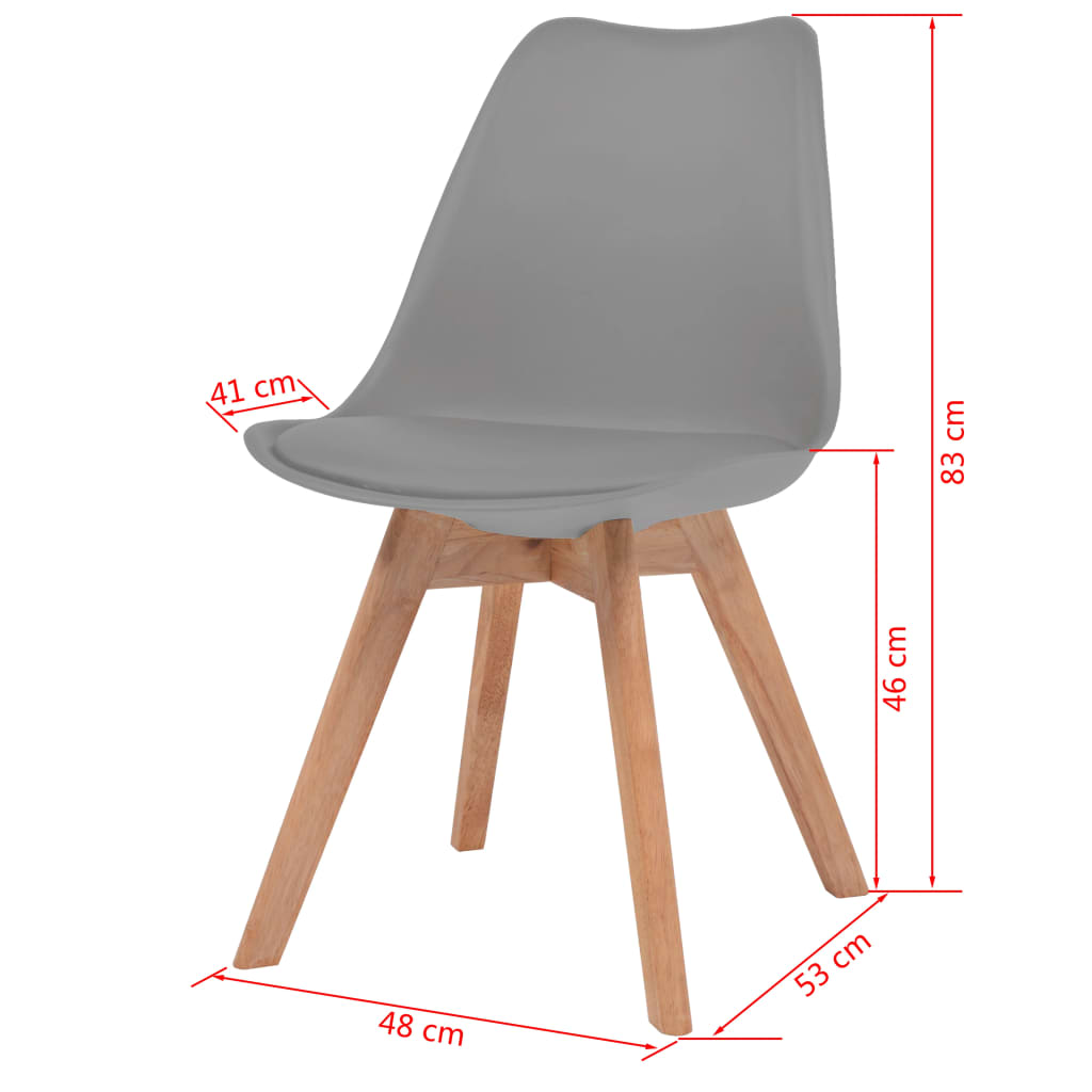 Chaises de salle à manger 6 pcs plastique gris