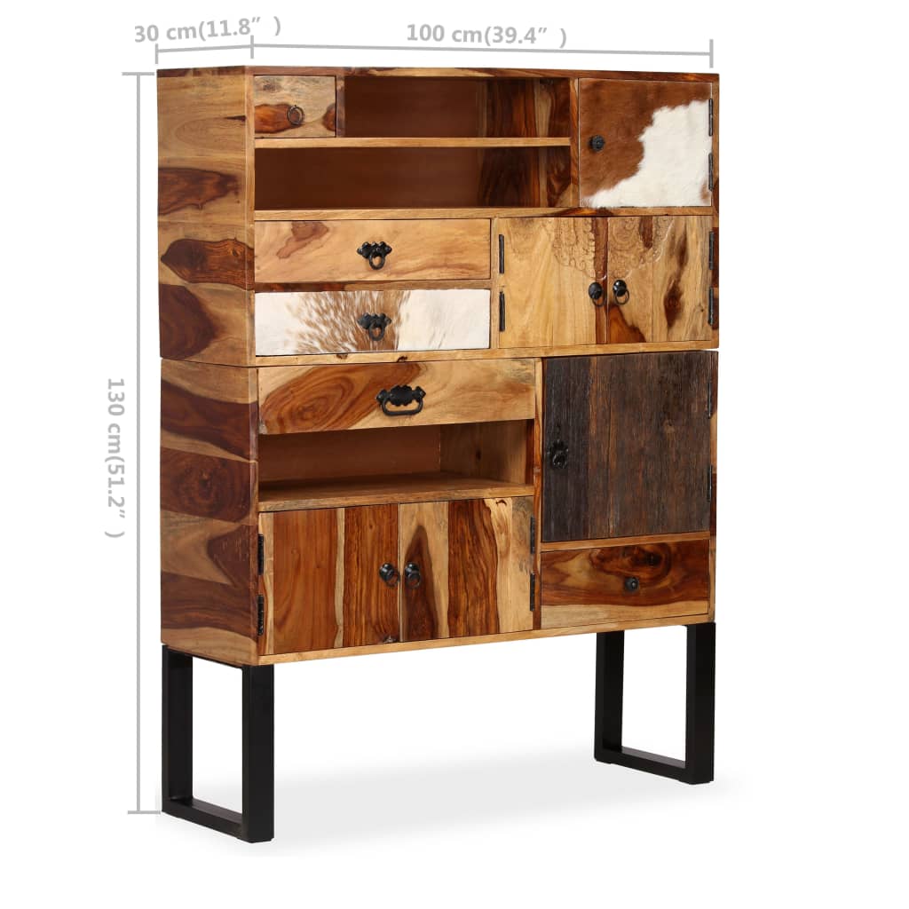 Buffet 100x30x130 cm en bois de manguier massif