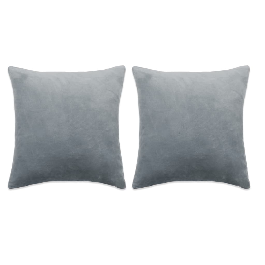 Ensemble de coussins décoratifs 2 pièces 45x45 cm en tissu gris