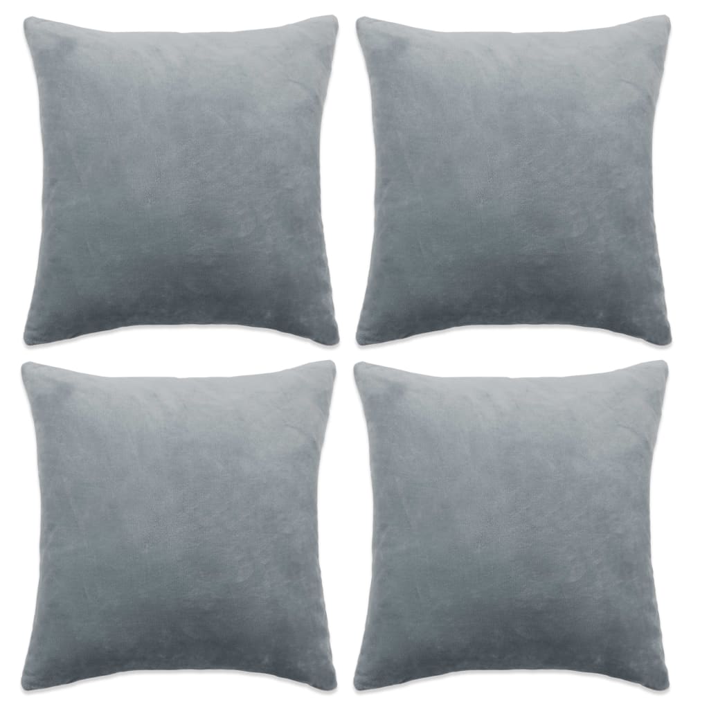 Housses de coussin 4 pcs 40x40 cm tissu gris